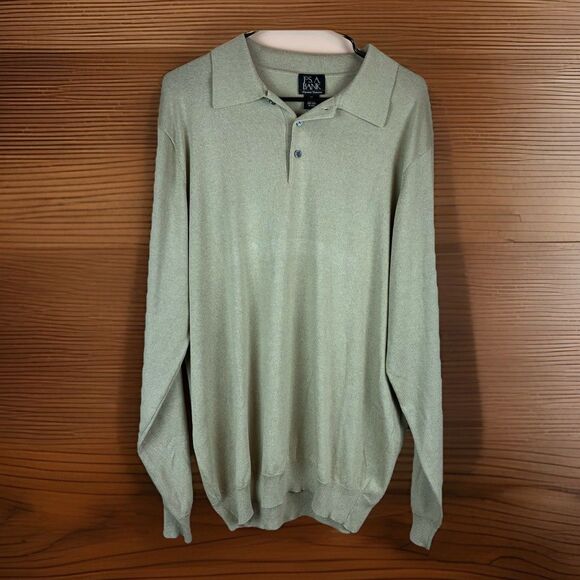 Jos. A. Bank Other - Jos A. Bank Signature Collection 100% Silk Beige Henley Sweater Mens Size XL